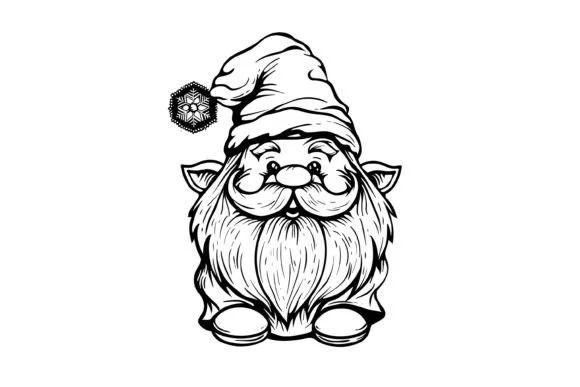 Christmas Gnome Coloring Page