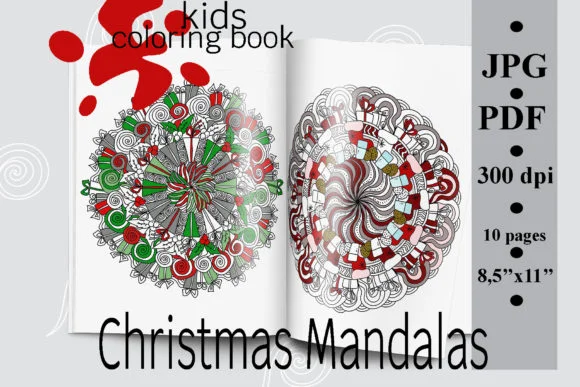 Christmas Mandalas Coloring Book