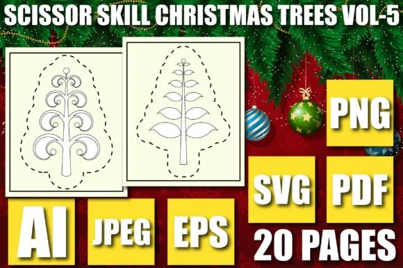 SCISSOR SKILL CHRISTMAS TREES VOL-5