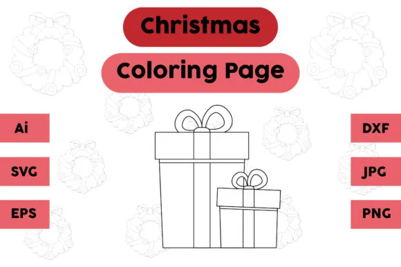 Christmas Coloring Page - Gift 08