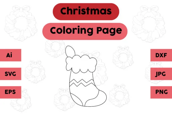 Christmas Coloring Page - Socks 2