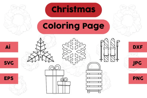 Christmas Coloring Page Plum Gift Set