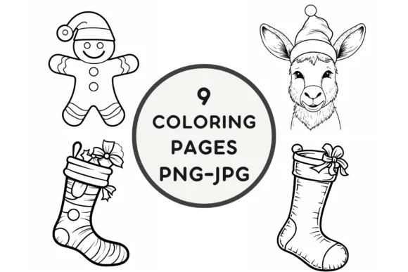 Christmas Coloring Pages PNG-JPG