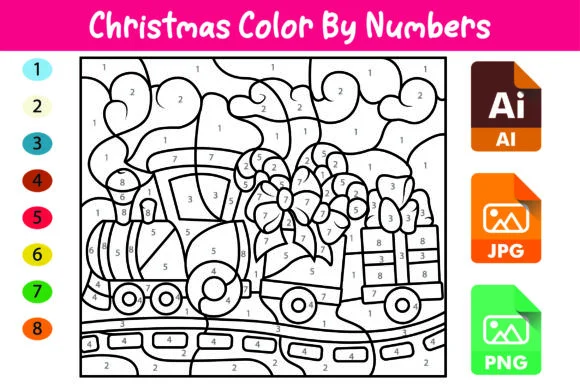 Christmas Color by Numbers for Kids (15)