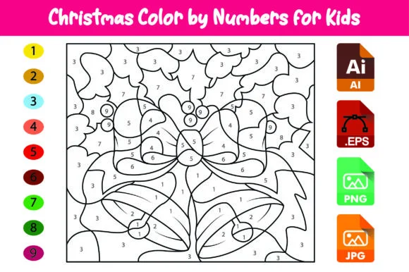 Christmas Color by Numbers for Kids (10)