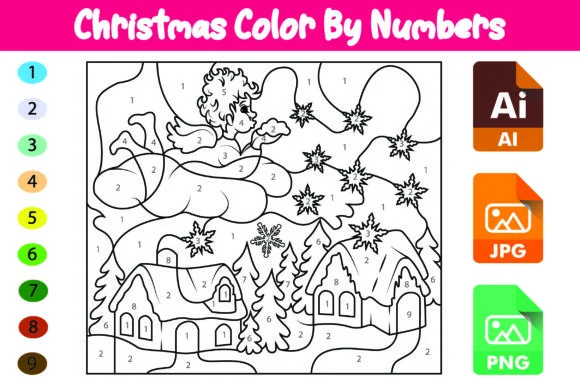 Christmas Color by Numbers for Kids (11)