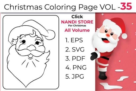 Christmas Kids Coloring Book Pages Vol35