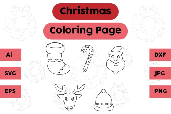 Christmas Coloring Page Design Set