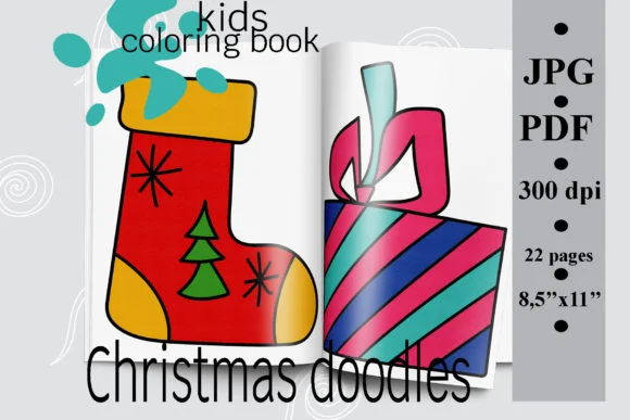 Christmas Doodles Kids Coloring Book