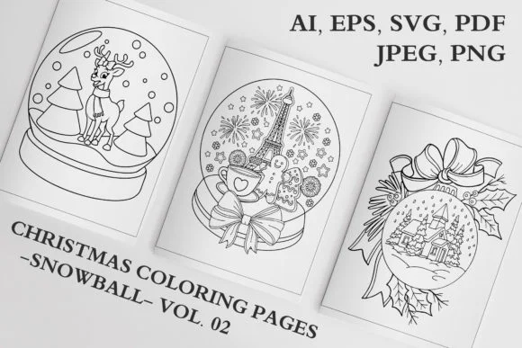 Christmas Snowball Coloring Pages Vol. 2