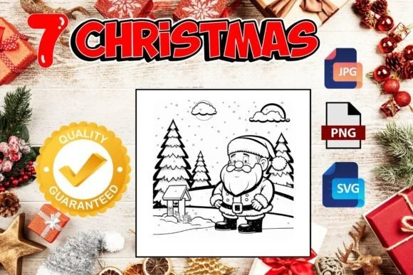 Christmas&Santa Coloring Pages for Kids
