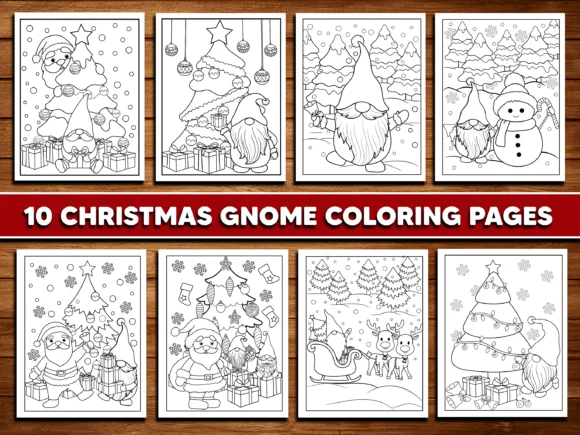 Christmas Gnome Coloring Page for Kids
