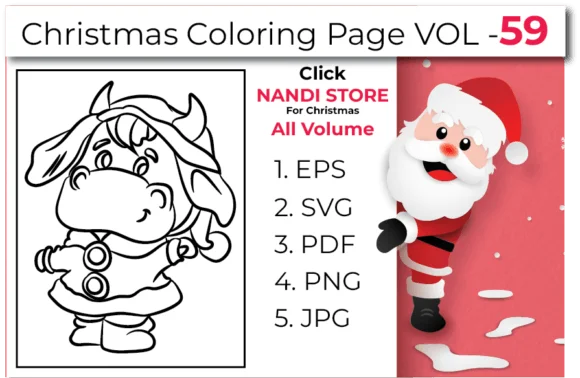 Christmas Coloring Book Pages Vol 59