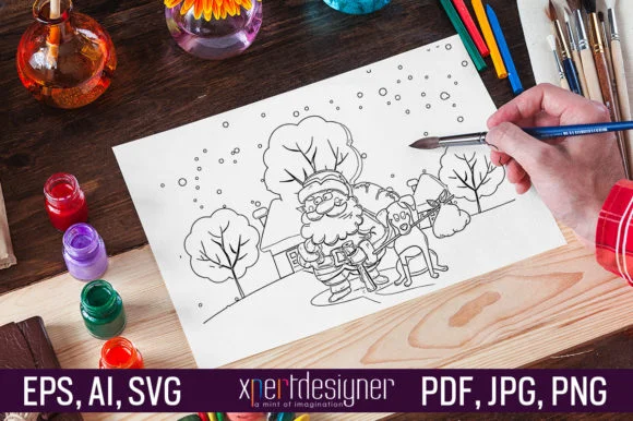 Christmas Coloring Page for Kids: Vol-20