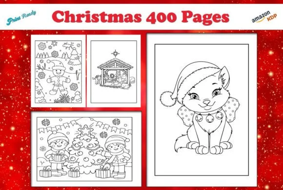 Christmas Kids Coloring 400 Pages-KDP