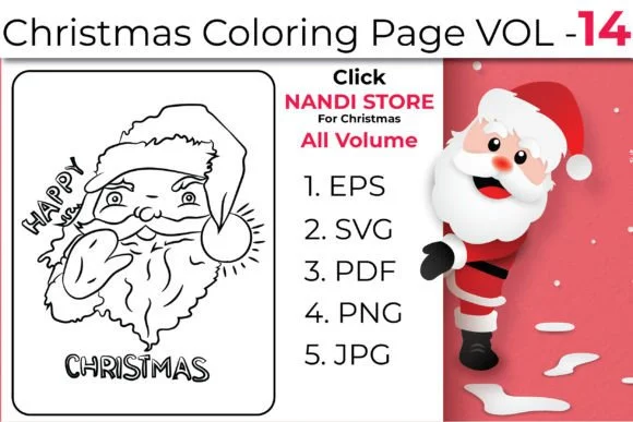 Christmas Kids Coloring Book Pages Vo14
