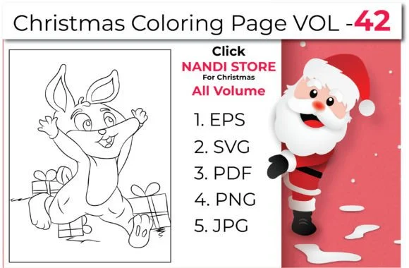 Christmas Kids Coloring Book Pages Vol42