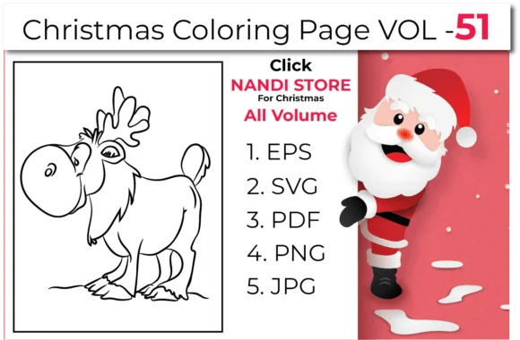Christmas Kids Coloring Book Pages Vol51