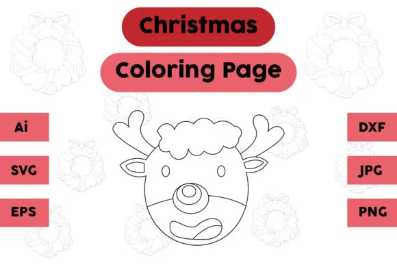 Christmas Coloring Page - Deer 02
