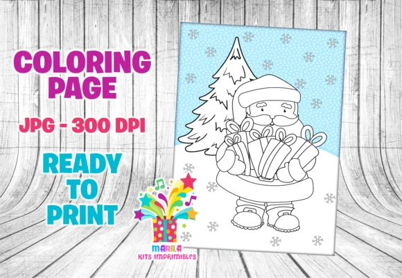 Christmas Santa Coloring Page #8