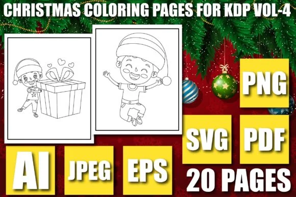 CHRISTMAS COLORING PAGES for KDP VOL-4