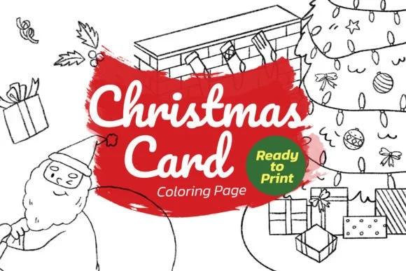 Christmas Card Coloring Page