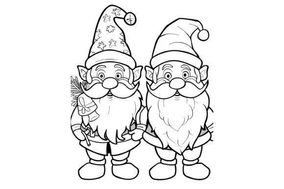 Christmas Gnome Coloring Page