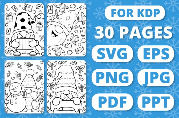 Christmas Gnomes Coloring Book for Kids