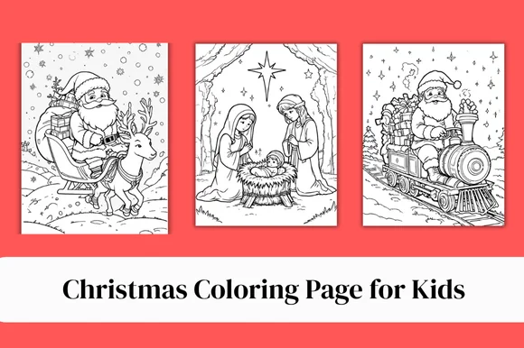 Christmas Coloring Page for Kids 2025