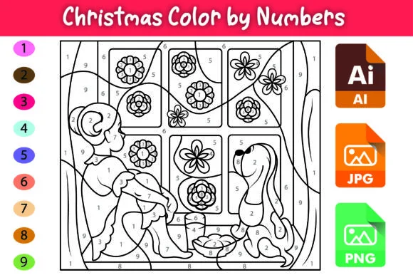 Christmas Color by Numbers for Kids (13)