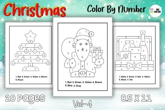Christmas Color by Number Page - 04