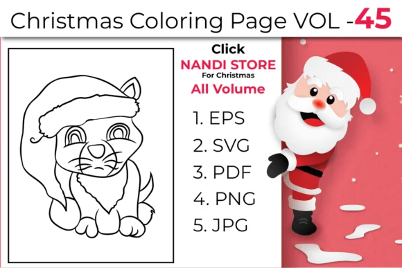 Christmas Kids Coloring Book Pages Vol45