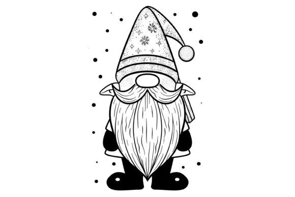 Christmas Gnome Coloring Page