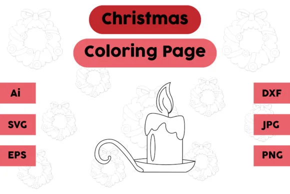 Christmas Coloring Page - Candle 01