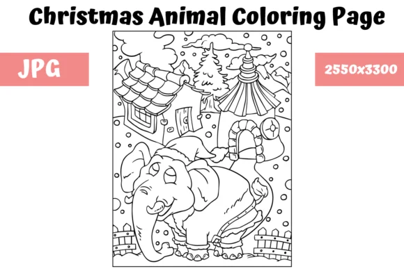 Christmas Animal Coloring Page 4