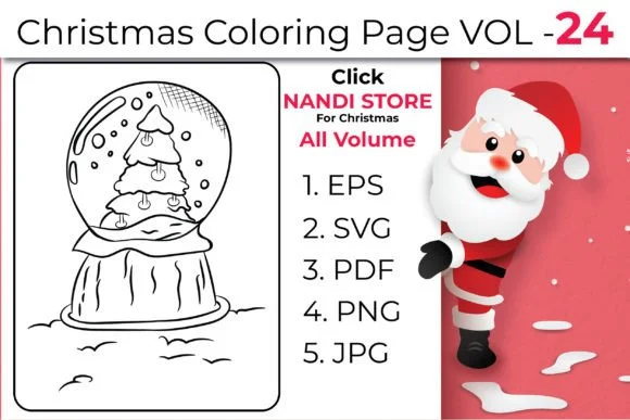 Christmas Kids Coloring Book Pages Vol24