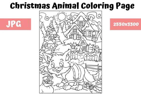 Christmas Animal Coloring Page 18