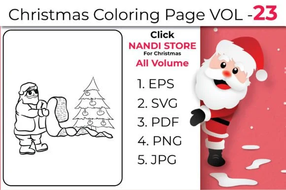 Christmas Kids Coloring Book Pages Vol23