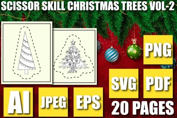 SCISSOR SKILL CHRISTMAS TREES VOL-2