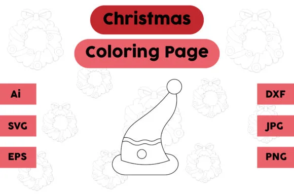 Christmas Coloring Page - Hat 05