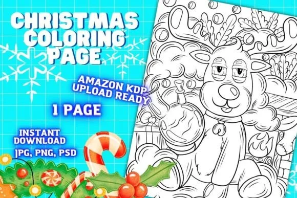 Christmas Coloring Page for Adults #27