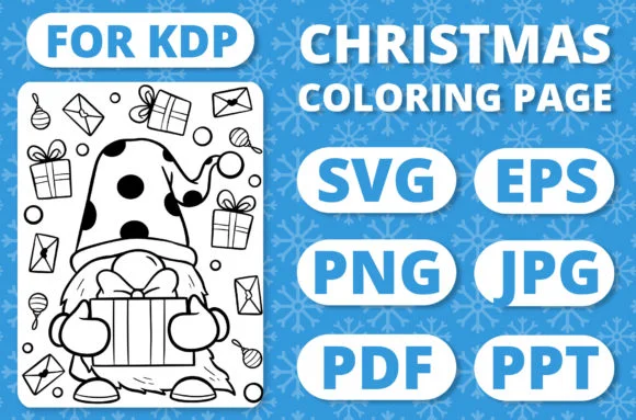 Christmas Gnomes Kids Coloring Page #1