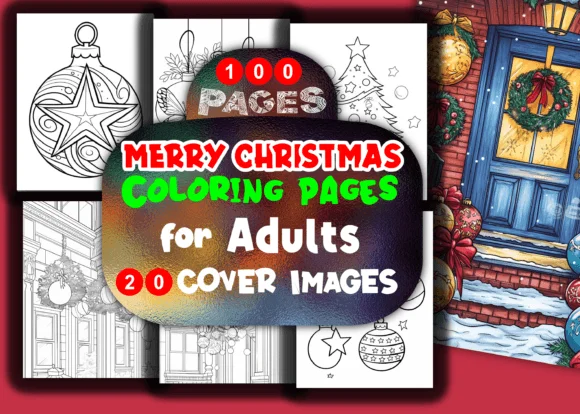 Merry Christmas Coloring Pages for Adult