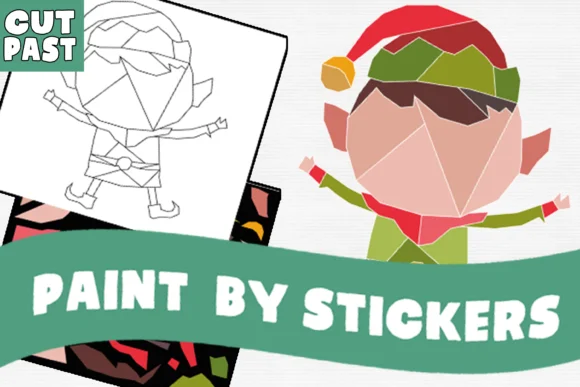 Christmas Elf Color by Sticker for Kids