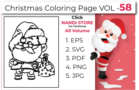 Christmas Coloring Book Pages Vol 58