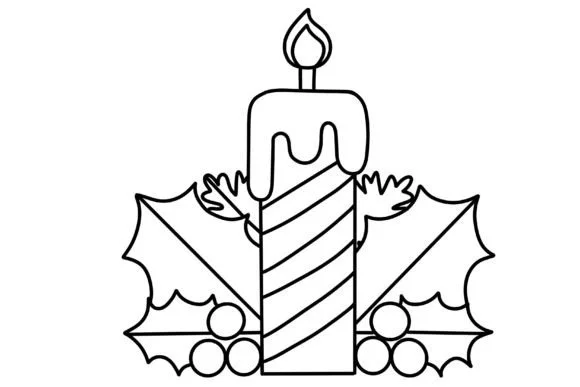 Candle Christmas Coloring Pages