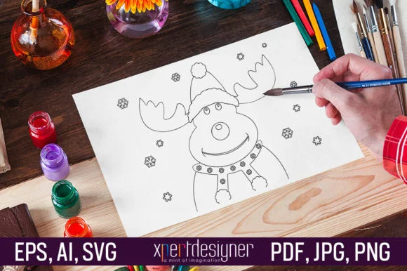 Christmas Coloring Page for Kids: Vol-25