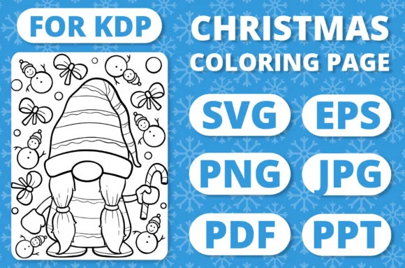 Christmas Gnomes Kids Coloring Page #3
