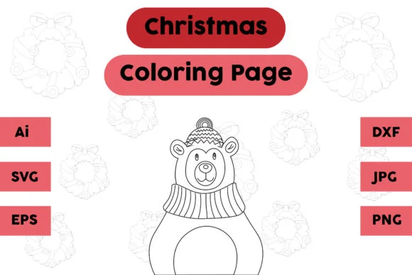 Christmas Coloring Page - Bear