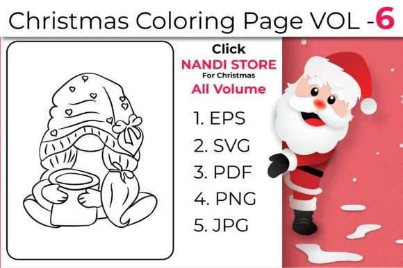 Christmas Kids Coloring Book Pages Vol 5